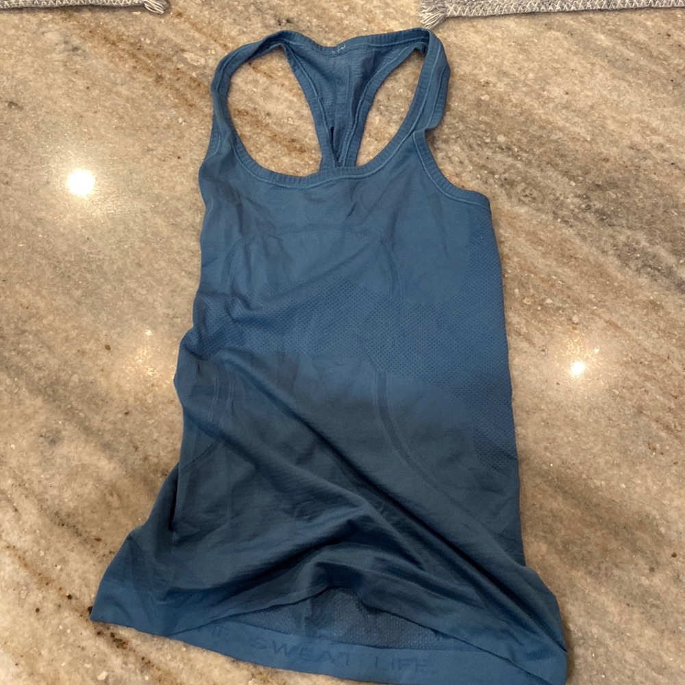 Blue lululemon tank top